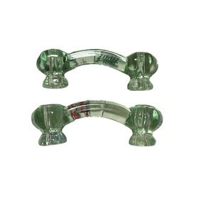 Vintage Green Glass Drawer Pulls